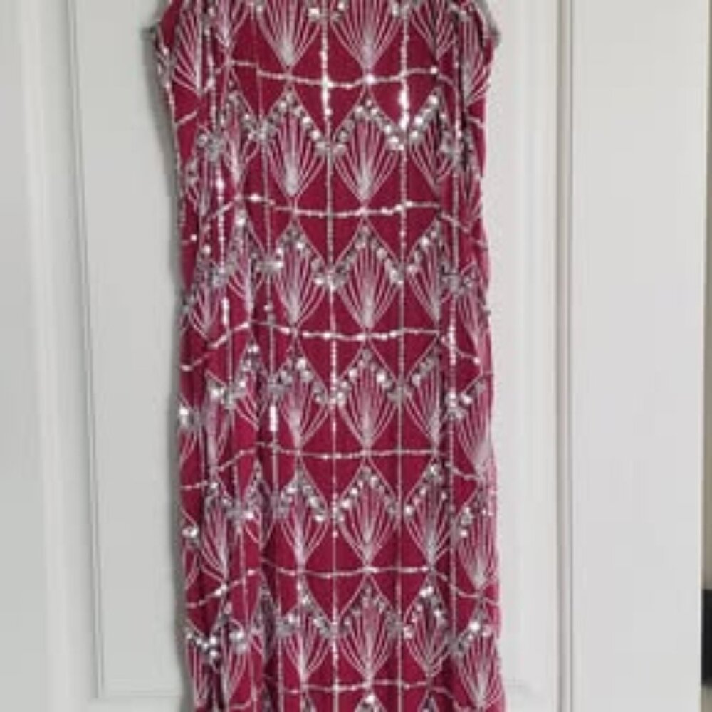 One-of-a-Kind Cranberry Red Sequin Dress